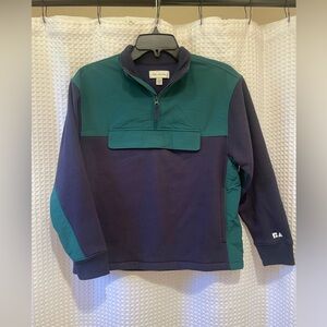 Green and Navy Quarter-Zip Pullover